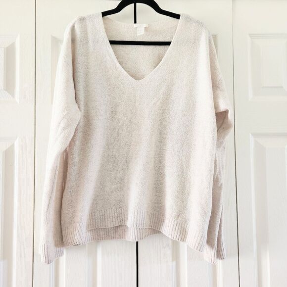 H&M Ivory V Neck Pullover Men's Size Medium - Picture 1 of 4
